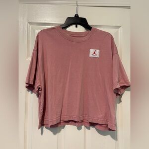Jordan Mauve T-Shirt with Logo Patch Loose Fit